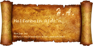 Helfenbein Alán névjegykártya
